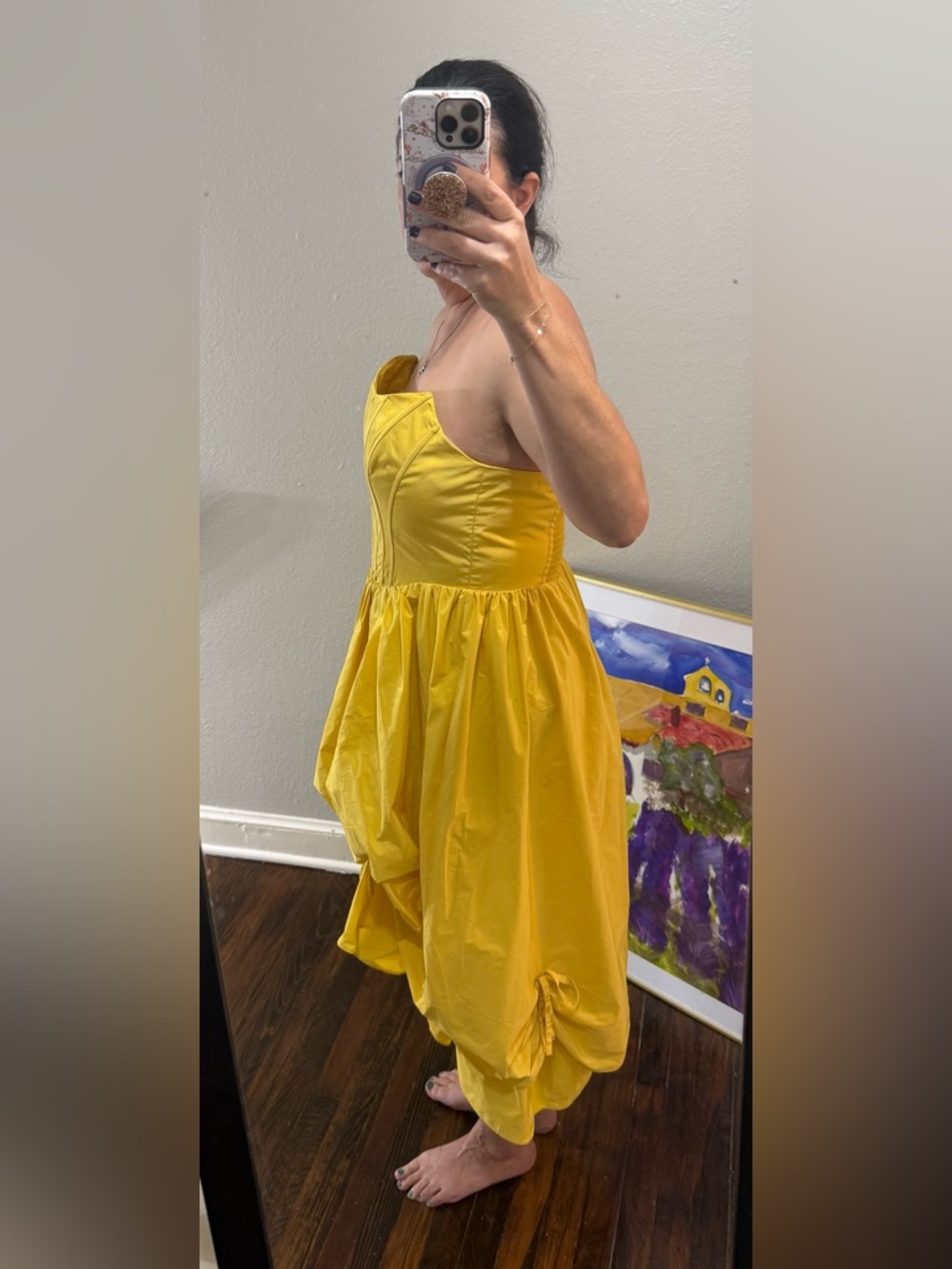 Anthropologie Yellow Corset High-Low Strapless Top - Picture 5 of 5